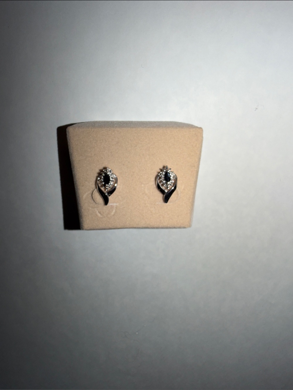 Sterling Silver Black Stone Halo Stud Earrings